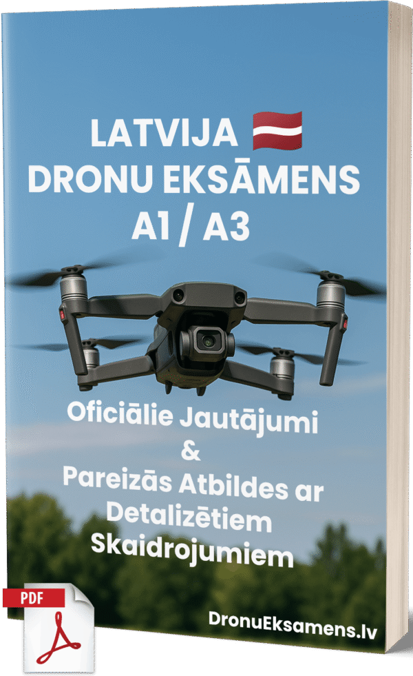 Pareizās atbildes A1/A3 dronu eksāmenam Latvijā – Oficiālie jautājumi un atbildes ar detalizētiem skaidrojumiem